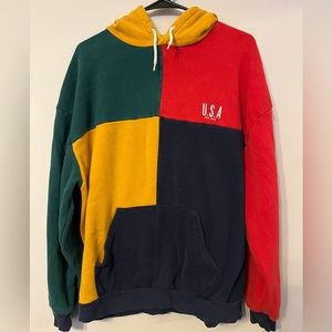 Urban Outfitters Color Block Hoodie Size Large